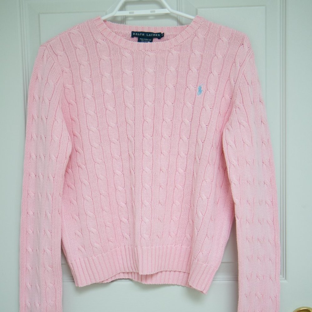 Vintage Ralph Lauren Pink Cable Knit Sweater
